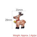 Miniature resin Christmas reindeer figurine with red collar and bell, 21mm x 28mm size - Deer
