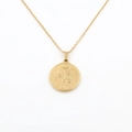 18k gold plated stainless steel Libra zodiac coin pendant necklace in vintage style - Libra