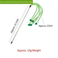 Flexible green cat teaser wand with plush balls and elastic rod for pet interaction - Green Tube Pompon