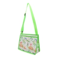 Green mesh beach bag for kids with turtle and crab patterns and adjustable strap - Green Turtle