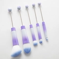 5-piece purple DIY beaded makeup brush set with gradient violet soft bristles - Violet Gradient