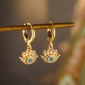 18K vergoldete Kupfer-Ohrringe mit blauem und klarem Zirkon-Teufelsauge-Schmuck - Ohrringe