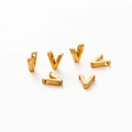Detail of six gold-plated letter V charms with dual holes for DIY jewelry making - Letter V / Gold