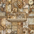 6x6 inch burlap style scrapbooking paper pad with 12 vintage designs and 24 sheets - R2536 24 Sheets