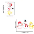 Detailed size chart for Christmas snowman light switch stickers in inches and centimeters - Snowman