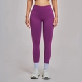 Purple high-waisted seamless yoga leggings with scrunch butt lifting effect for gym - Deep Berry Purple