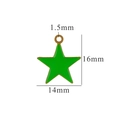 Green pentagram star stainless steel pendant charm with dimensions 14mm by 16mm - Star-Green