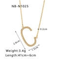 Detail showing letter C pendant dimensions 2.8x1.5cm on 18k gold plated chain - Letter C Style (NB-N1025-C)