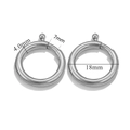Polished silver stainless steel spring ring clasp 18mm outer diameter DIY jewelry part - 4x18mm / Steel