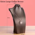 Extra large dark brown mannequin bust stand for necklace jewelry display in matte finish - Coffee [XL 40cm]