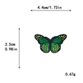 Green butterfly embroidered patch with dimensions 4.4cm by 2.5cm shown on white background - Small / With Adhesive / Green