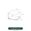 Compact square transparent plastic fridge organizer bin 10x10x5.8cm storage box - Low Transparent Box - Square Small - PET