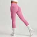 Roze yoga broek met hoge taille en scrunch butt-lifting detail voor fitness training - S / Roze