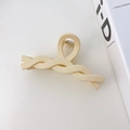 Chic beige matte resin hair claw clip with twisted design for elegant hairstyles - Twisted Chain / 11cm / Off-white