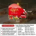 Christmas Santa Claus window sticker size guide showing five various dimensions for decor - Santa Claus with Gift Bag Style (P-SD245) / Small