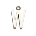 Polished silver stainless steel necklace featuring a minimalist capital letter W pendant - Steel W (With Chain) / Silver-Letter W