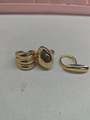 Set di tre anelli dorati lucidi con design geometrico a strati e finitura a specchio - Oro - Stile Geometrico (Set da 3 pezzi)