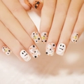 Halloween kunstnagels met 3D-geestjes, pompoenen en oranje stippenpatronen - JP1261