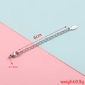 6cm stainless steel extension chain with lobster clasp and oval metal tag in silver - Steel Color 4#