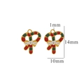 Christmas candy cane pendant in red and green enamel with 10mm width and 14mm height - Candy Cane