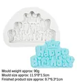 Stampo in silicone Happy Birthday con corona per decorazione torte e fondant - Carattere Artistico Corona (1#) / Grigio