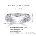 925 silver moissanite eternity ring in silver-white finish with round cut stones - R13946+gra/black Card / US Size 7 / Circumference 54.3mm