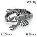 Streetwear dark grey stainless steel scorpion bracelet with detailed 3D carving - Gunmetal