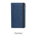 Royal blue RFID blocking long passport wallet and travel clutch for women - Sapphire Blue