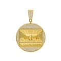 Heren hiphop goudkleurige Het Laatste Avondmaal hanger met kristallen op een Cubaanse ketting - Alleen hanger / Goud