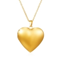 Dettaglio di un ciondolo a cuore apribile per foto in metallo dorato con finitura lucida - Stile Cuore Liscio Lucido N. 7 (MS-528G) / Oro
