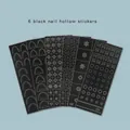 Set of 6 black nail art stencils with hearts, stars, and butterflies for manicure designs - H064-3 6 Items Per Bag