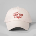 Beigefarbene Baumwoll-Baseballkappe mit roter Stickerei und verstellbarem Riemen - Einheitsgröße / Beige