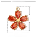 Detailed parameter view of 15mm orange zircon flower pendant in stainless steel - Gold Orange Zirconia Large Flower