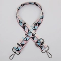 Adjustable geometric triangle pattern shoulder strap with matte black metal hooks - Style 648 Gunmetal Hook