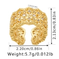 Detailed view of hollow animal-inspired gold ring with dimensions and 5.7g weight - Adjustable Open / Hollow Zirconia Style (KR0024)