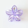 Iridescent purple plumeria hair claw clip with colorful finish for elegant hairstyles - #7 Transparent Purple Iridescent
