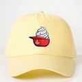Gorra de béisbol de algodón amarillo claro con bordado de helado y protección solar - Talla única / Amarillo Ganso
