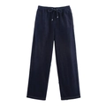 Pantaloni jogger in denim blu scuro con elastico in vita e coulisse e taglio dritto - XS / Pantaloni Blu Scuro