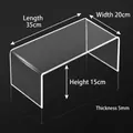 Clear acrylic U-shaped riser shelf, 35x20x15cm size with 5mm thickness for storage - 35x20x15cm
