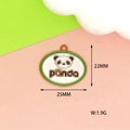 Detailed view of alloy panda charm showing dimensions 22mm by 25mm for DIY jewelry - Panda Oval Plate