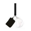 Detail of wristlet set with black zipper pouch and transparent PVC coin purse hanging - Transparent 2-in-1 Black