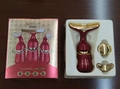 3-in-1 electric facial massager set with interchangeable heads in red and gold finish - Red 3-in-1 Beauty Device