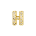 Classic 18k gold plated letter H pendant necklace with sparkling zircon pavé - Letter H