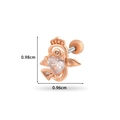 Roségoldener Herz-Flügel-Ohrring mit Zirkonia und Maßen von 0,98 cm mal 0,96 cm - 2# Engelsherz (Links) - Roségold