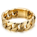Poliertes 316L Edelstahl-Panzerarmband für Herren mit goldener Vakuumbeschichtung - Gold (KB46719-D)