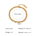 Bracciale a catena spessa in acciaio inossidabile placcato oro 18K con ciondolo a croce - Oro (SB22113005)