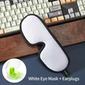 White breathable 3D sleep mask with earplugs on desk for comfortable rest - Mask + HQ Earplugs / White