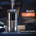 Black 160ml car essential oil diffuser with 3-mode mist control on dashboard - Plug-in Standard / Fragrans