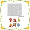 Christmas silicone mold with six shapes including angel, reindeer and snowflake - Christmas Elements Pendant