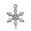 Silver zinc alloy snowflake pendant charm with rhinestone details for DIY jewelry - Snowflake Type C